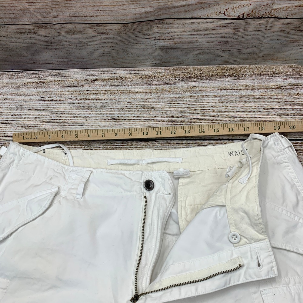 Polo Ralph Lauren White Cotton Cargo Shorts Size 40 Drawstring‎ Waist Pockets - Picture 3 of 11
